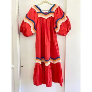 COREY LYNN CALTER THE MIRIAM WAVE DRESS in Coral